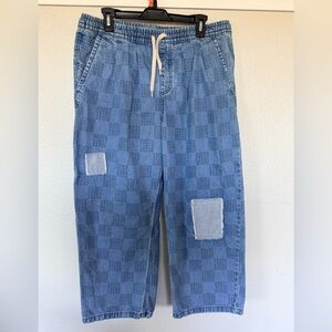 Vans Blue Checkered Patch Denim Jogger Pants